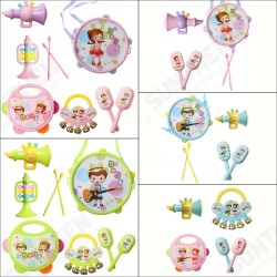 4/5/7Pcs Drum Bell Sand Hammer Trumpet Set Musical Instrument Educational Toys for Kids Gift 4/5/7Pcs Drum Bell Sand Hammer Trumpet Set Musical Instrument Educational Toys for Kids Gift