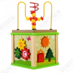 5 IN 1 Wooden Wisdom Around Activity Bead Maze Cube Shape Sorter Educational Puzzle Toy for Kids Gift 5 IN 1 Wooden Wisdom Around Activity Bead Maze Cube Shape Sorter Educational Puzzle Toy for Kids Gift