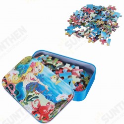 60pcs DIY Puzzle Mermaid Cartoon 3D Jigsaw With Tin Box Kids Children Educational Gift Collection Toy 60pcs DIY Puzzle Mermaid Cartoon 3D Jigsaw With Tin Box Kids Children Educational Gift Collection Toy