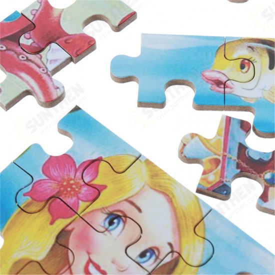 60pcs DIY Puzzle Mermaid Cartoon 3D Jigsaw With Tin Box Kids Children Educational Gift Collection Toy 60pcs DIY Puzzle Mermaid Cartoon 3D Jigsaw With Tin Box Kids Children Educational Gift Collection Toy