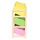 66*30*9CM Yellow Pink Green Solid Wood Children's Toy Rack Storage Rack Toy Rack