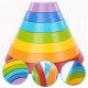 7 Colors Wooden Stacking Rainbow Shape Children Kids Educational Play Toy Set