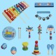 7/13 Pcs Colorful Musical Percussion Safe Non-toxic Instruments Kit Early Educational Toy for Kids Gift