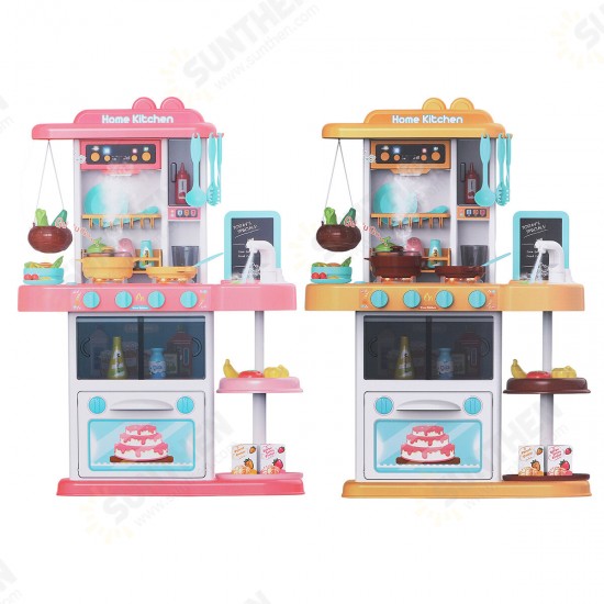 72CM Height 43 Pcs ABS Plastic Simulation Spraying Kitchen Cooking Educational Toy with Sound Light for Kids Gift