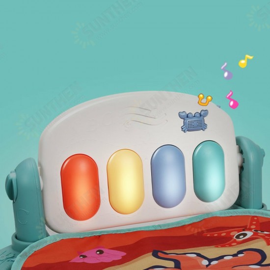 76*56*43CM 2 IN 1 Multi-functional Baby Gym with Play Mat Keyboard Soft Light Rattle Toys for Baby Gift