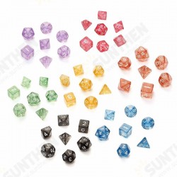 7PCS Game Dungeons & Dragons Glitter D4-D20 Multi Sides Dice Pink 7PCS Game Dungeons & Dragons Glitter D4-D20 Multi Sides Dice Pink