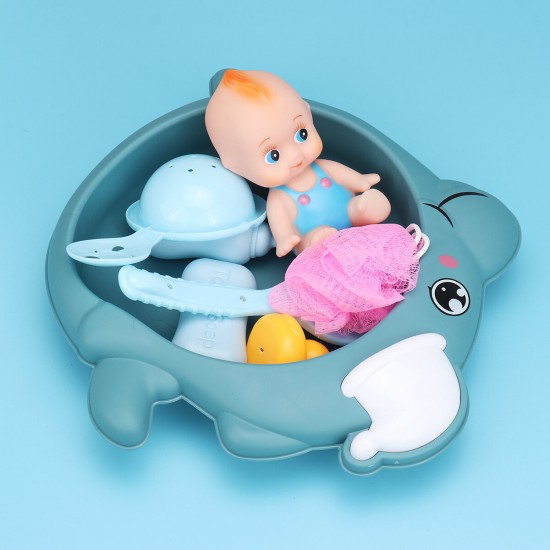 8 Pcs Baby Kids Bath Basin Doll Duck Shower Bathtub Floating Toys