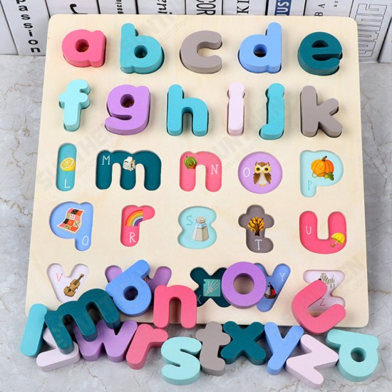 AlphanumBoard Wooden Jigsaw Volume Wooden Baby Young Children Early Education Educational Toys