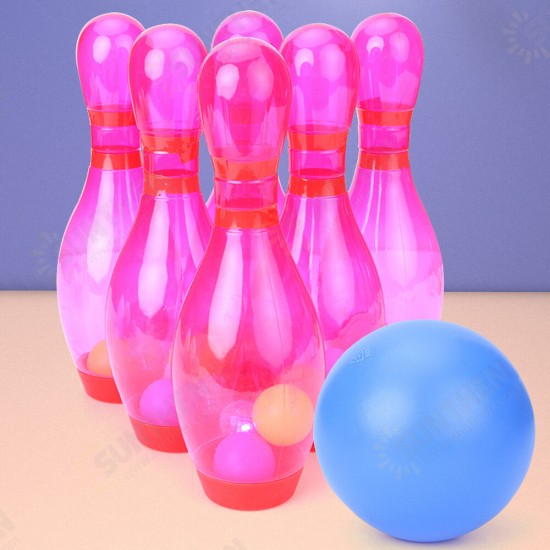 Children Plastic Funny Bowling Kindergarten Leisure Sports Entertainment Bowling Set Puzzle Toy with Sound & Lights