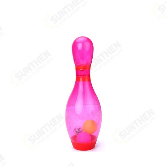 Children Plastic Funny Bowling Kindergarten Leisure Sports Entertainment Bowling Set Puzzle Toy with Sound & Lights