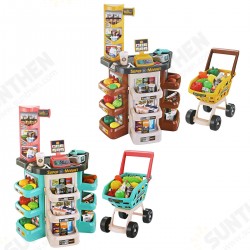 Children Play House Kitchen Simulation Toys Scanner Credit Card Machine Trolley Shopping Trolley Cash Register Set Children Play House Kitchen Simulation Toys Scanner Credit Card Machine Trolley Shopping Trolley Cash Register Set