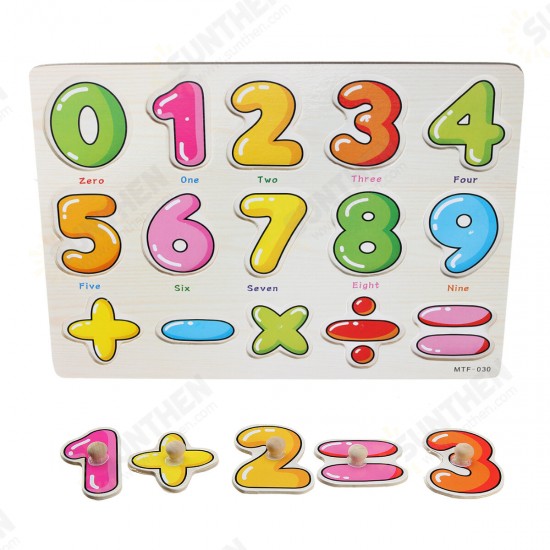 Colorful Wooden Alphabet/Math/Number Jigsaw Puzzle Toy Intelligence Early Education Toys