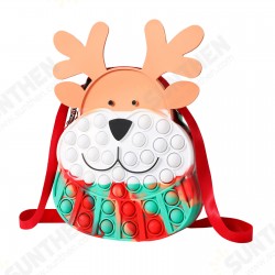 Creative Fidget Toy Push Bubble Sensory Decompression Christmas Elk Storage Coin Bag Toy for Xmas Kids Gift Creative Fidget Toy Push Bubble Sensory Decompression Christmas Elk Storage Coin Bag Toy for Xmas Kids Gift