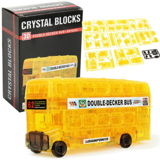 Creative IQ 3D Crystal Puzzle Jigsaw Blocks Assembling Bus Car Model DIY Toys
