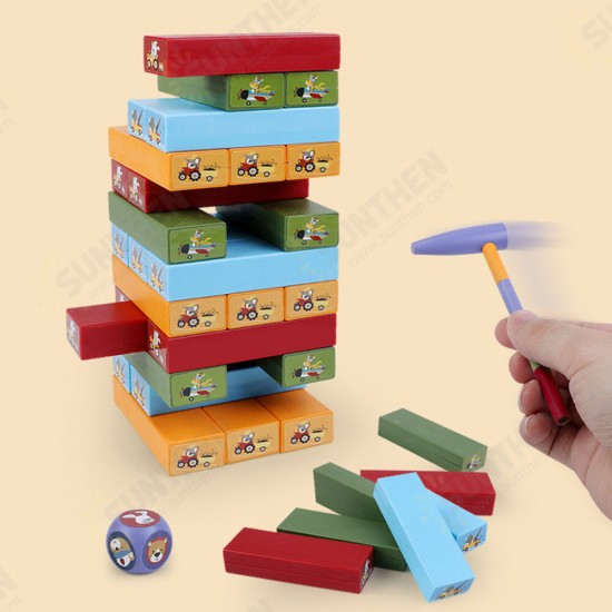 Creative Jenga Stacking Cups Pumping Demolition Blocks Board Game Parent-child Interactive Puzzle Educational Toy for Kids Gift