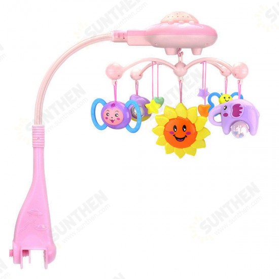 Crib Mobile Musical Bed Bell With Animal Rattles Projection Early Learning Toys 0-12 Months