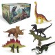 Dinosaur Toys Dinosaur Figures with Activity World Play Mat & Trees, Educational Realistic Dinosaur Playset to Create a Dino World Including Triceratops, Velociraptor