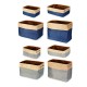 Eight Kinds of Cotton & Linen Blue/Grey Storage Basket Without Cover for Kid Toys