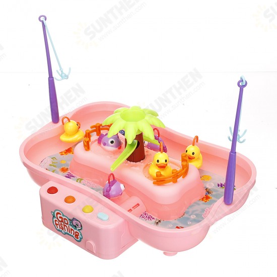 Electric Water Cycle Fishing Platform Game Interactive Educational Toy with Sound Lighting Effect for Kids Gift