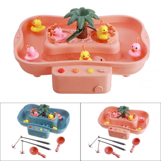 Fishing Game Table Parent-child interaction Early Educational Puzzle Toy with 6 Duck Light and Music for Kids Birthday Gift