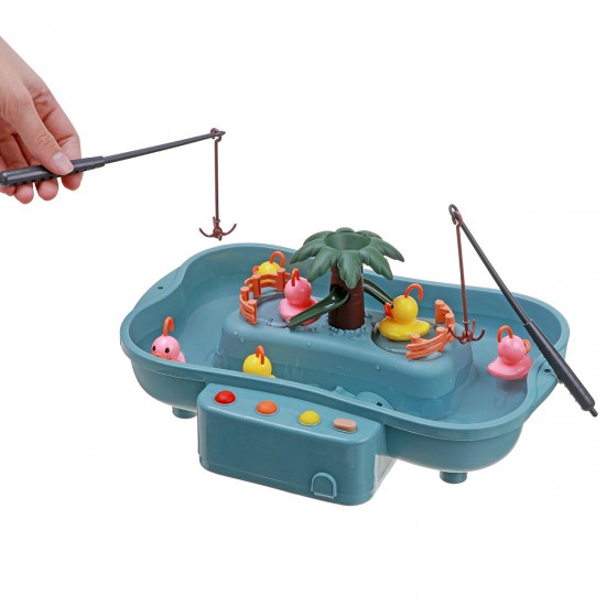 Fishing Game Table Parent-child interaction Early Educational Puzzle Toy with 6 Duck Light and Music for Kids Birthday Gift
