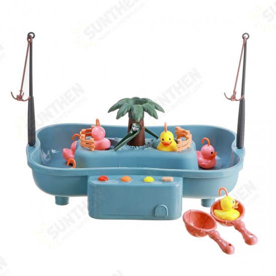 Fishing Game Table Parent-child interaction Early Educational Puzzle Toy with 6 Duck Light and Music for Kids Birthday Gift