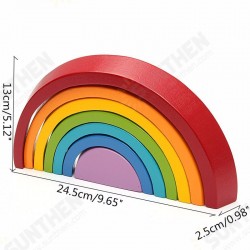 Wooden Rainbow Toys 7Pcs Rainbow Stacker Educational Learning Toy Puzzles Colorful Building Blocks for Kids Baby Toddlers Wooden Rainbow Toys 7Pcs Rainbow Stacker Educational Learning Toy Puzzles Colorful Building Blocks for Kids Baby Toddlers