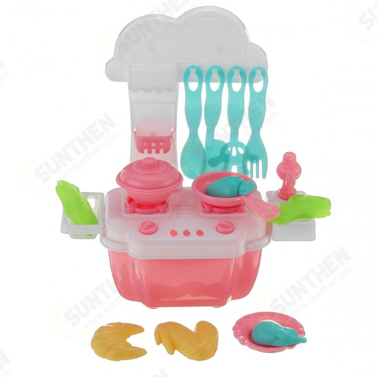 Kid Play House Toy Kitchen Cooking Pots Pans Food Dishes Cookware Toys