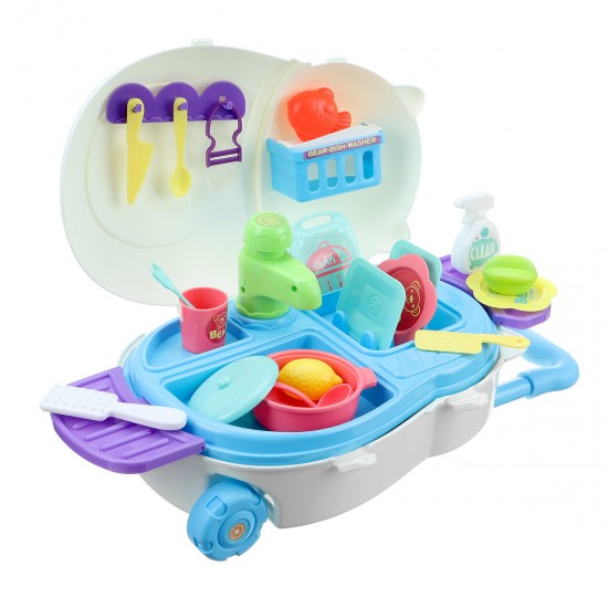 Kids Kitchen Dishwasher Playing Sink Dishes Toys Play Pretend Play Toy Set