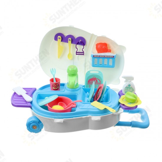 Kids Kitchen Dishwasher Playing Sink Dishes Toys Play Pretend Play Toy Set