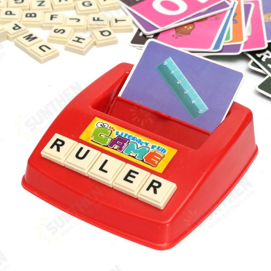 Kids Letters Alphabet Game English Learning Cards Toys Children's Figure Spelling Game Platter Puzzle Spell Words Early Learning Toys