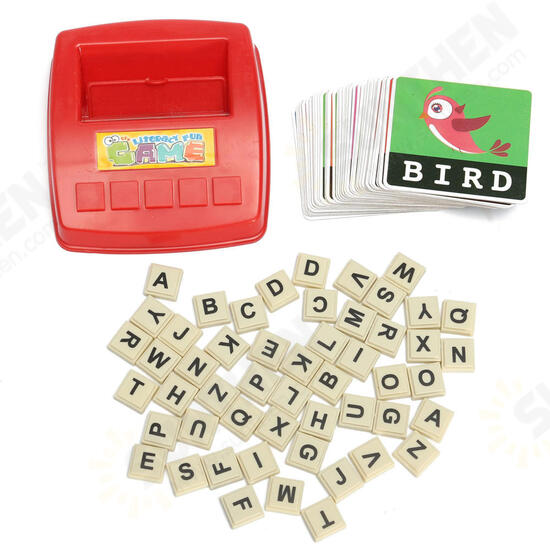 Kids Letters Alphabet Game English Learning Cards Toys Children's Figure Spelling Game Platter Puzzle Spell Words Early Learning Toys