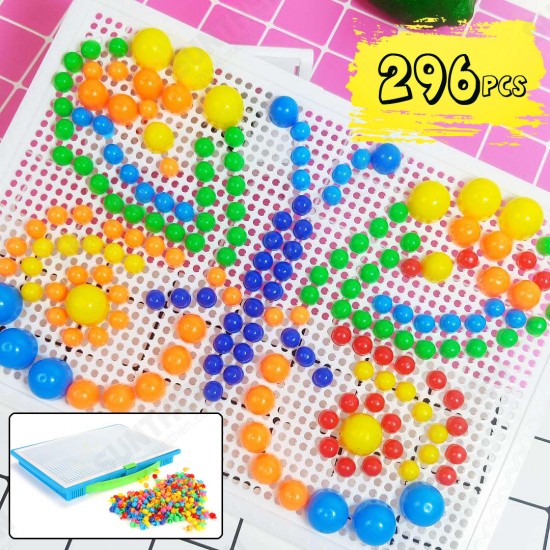 Kids Pegs Board DIY 296 Toys Educational Children Puzzle Learning Creative Gift