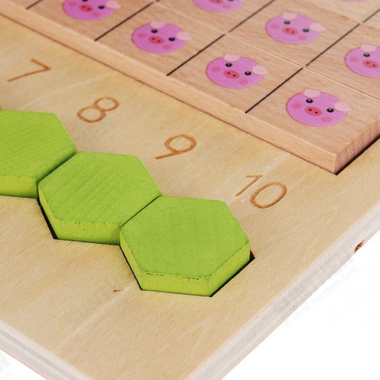 Kids Wooden Counting Montessori Toys Numbers Match Education Teaching Math Toys