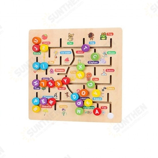 Math Toys Wooden Digitals Alphabet Learning Arithmetic Maze Matching Board Brain Development Toys for Children