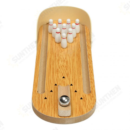 Mini Indoor Desktop Game Wooden Bowling Table Play Games Party Fun Kids Toys Board Games