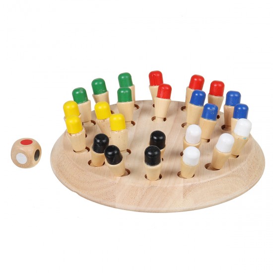 Montessori Wooden Colorful Memory Chess Game Clip Beads 3D Puzzle Learning Educational Toys for Children