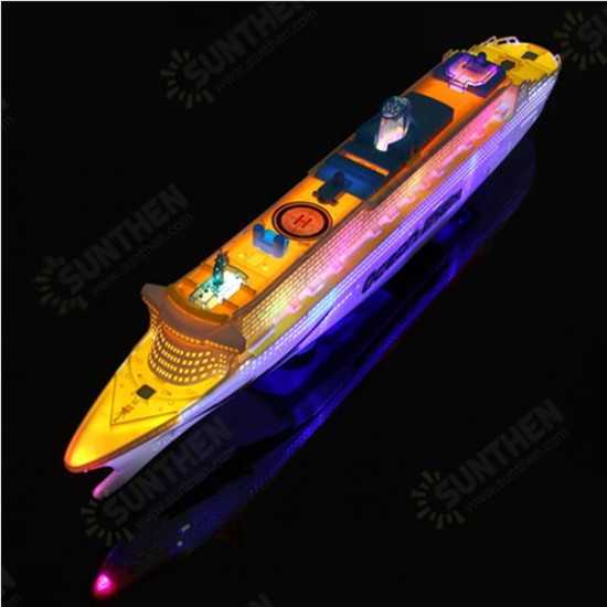 Ocean Liner Cruise Ship Boat Electric Toys Flash LED Lights Sounds Kids Christmas Gift