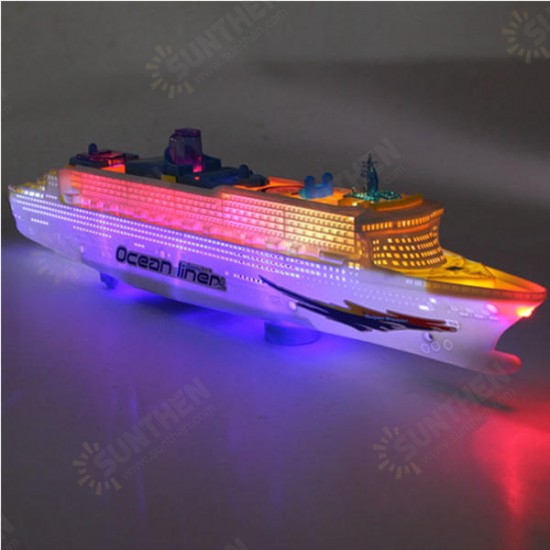 Ocean Liner Cruise Ship Boat Electric Toys Flash LED Lights Sounds Kids Christmas Gift