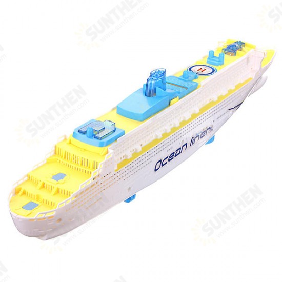 Ocean Liner Cruise Ship Boat Electric Toys Flash LED Lights Sounds Kids Christmas Gift