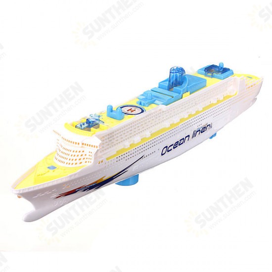 Ocean Liner Cruise Ship Boat Electric Toys Flash LED Lights Sounds Kids Christmas Gift