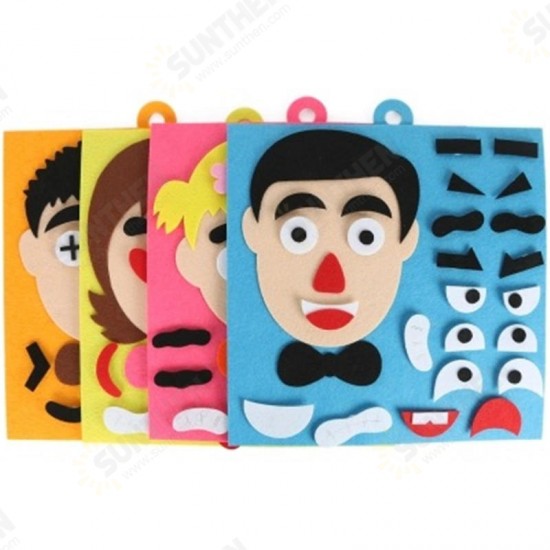 Parents and Kids Emoticon DIY Assembling Hangable Puzzles Children Recognition Training Educational Toys