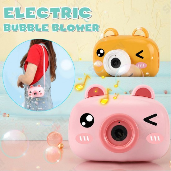 Bubble Machine Automatic Music Camera Style Bubble Blower Maker Portable Bubbles Making for Kids Boys Girls Fun Bath Bubble Toy, Indoor and Outdoor Children Games