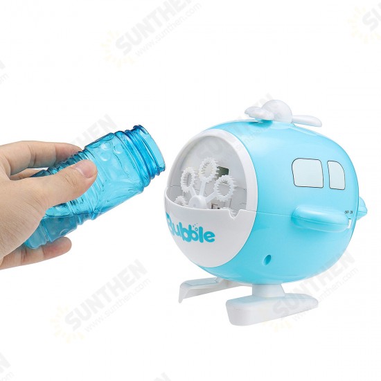 Electric Helicopter Shape Automatic Bubble Machine Soap Bubble Blower Outdoor Indoor Toy for Kids Gift