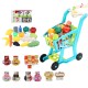 Plastic Kids' Supermarket Shopping Cart Set with Accessories (Fruits & Vegetables & Snack Boxes) for Children Toys