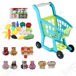 Plastic Kids' Supermarket Shopping Cart Set with Accessories (Fruits & Vegetables & Snack Boxes) for Children Toys Plastic Kids' Supermarket Shopping Cart Set with Accessories (Fruits & Vegetables & Snack Boxes) for Children Toys