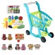 Plastic Kids' Supermarket Shopping Cart Set with Accessories (Fruits & Vegetables & Snack Boxes) for Children Toys