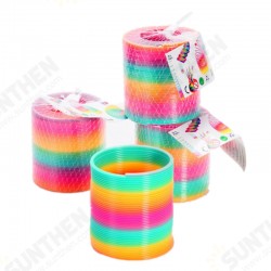 Plastic Rainbow Circle Folding Coil Colorful Spring Children Funny Classic Toy Development Toys Gift Plastic Rainbow Circle Folding Coil Colorful Spring Children Funny Classic Toy Development Toys Gift