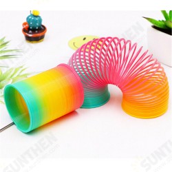 Plastic Rainbow Circle Folding Coil Colorful Spring Children Funny Classic Toy Development Toys Gift Plastic Rainbow Circle Folding Coil Colorful Spring Children Funny Classic Toy Development Toys Gift