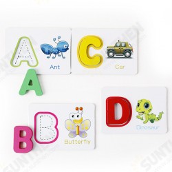 Puzzle Alphabet Spelling English Letters Animal Cards Educational Learning Toy for Kids Gift Puzzle Alphabet Spelling English Letters Animal Cards Educational Learning Toy for Kids Gift